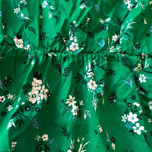 Banana Republic Kelly Green Floral Fit-and-Flare Dress -XS 💚 - Picture 4 of 8